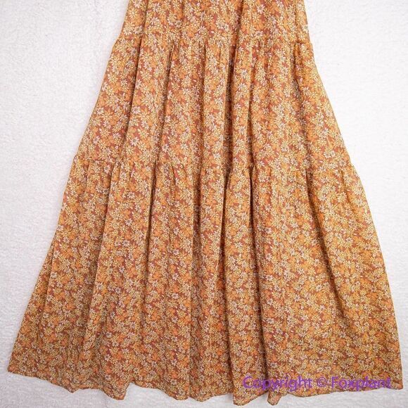 New! Madewell *flawed* Georgette Ruffle-Sleeve Tiered Midi Dress Daisy Meadow 10 - Picture 5 of 16